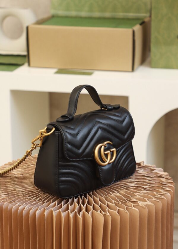 God Factory Gucci 𝐆𝐆 𝐌𝐚𝐫𝐦𝐨𝐧𝐭 𝐌𝐢𝐧𝐢 547260 21*15.5*8𝙘𝙢 Black