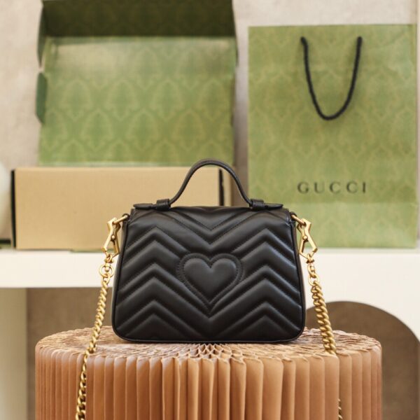 God Factory Gucci 𝐆𝐆 𝐌𝐚𝐫𝐦𝐨𝐧𝐭 𝐌𝐢𝐧𝐢 547260 21*15.5*8𝙘𝙢 Black