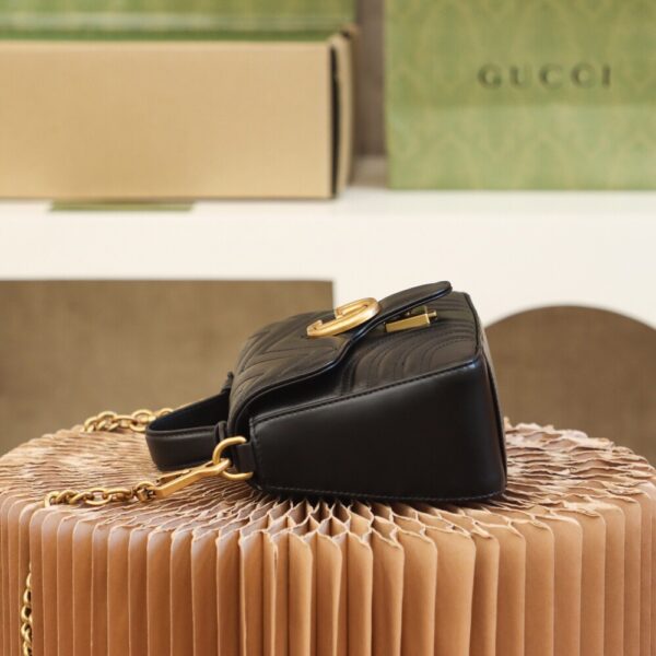 God Factory Gucci 𝐆𝐆 𝐌𝐚𝐫𝐦𝐨𝐧𝐭 𝐌𝐢𝐧𝐢 547260 21*15.5*8𝙘𝙢 Black