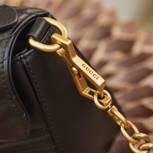 God Factory Gucci 𝐆𝐆 𝐌𝐚𝐫𝐦𝐨𝐧𝐭 𝐌𝐢𝐧𝐢 547260 21*15.5*8𝙘𝙢 Black