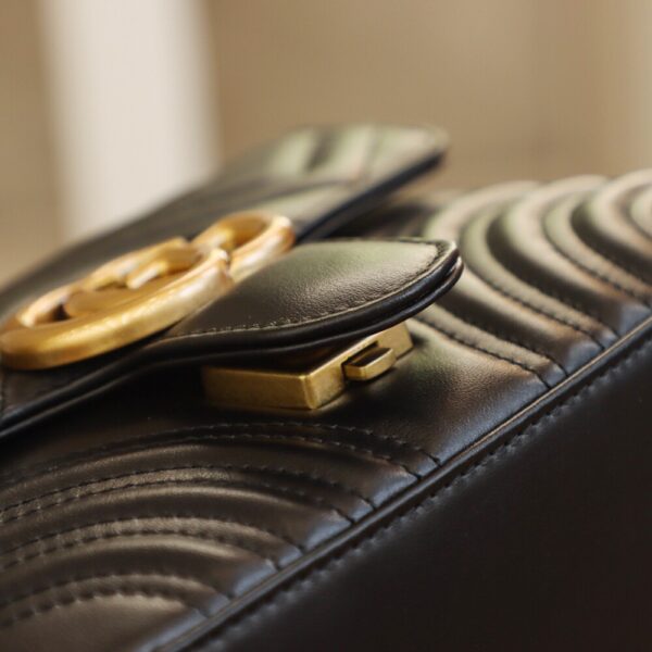 God Factory Gucci 𝐆𝐆 𝐌𝐚𝐫𝐦𝐨𝐧𝐭 𝐌𝐢𝐧𝐢 547260 21*15.5*8𝙘𝙢 Black