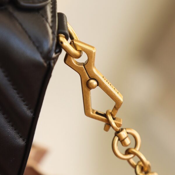 God Factory Gucci 𝐆𝐆 𝐌𝐚𝐫𝐦𝐨𝐧𝐭 𝐌𝐢𝐧𝐢 547260 21*15.5*8𝙘𝙢 Black