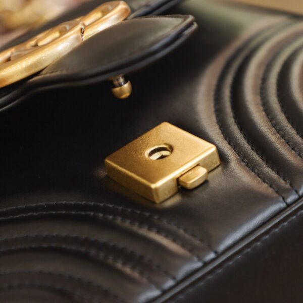 God Factory Gucci 𝐆𝐆 𝐌𝐚𝐫𝐦𝐨𝐧𝐭 𝐌𝐢𝐧𝐢 547260 21*15.5*8𝙘𝙢 Black