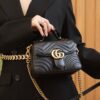 God Factory Gucci 𝐆𝐆 𝐌𝐚𝐫𝐦𝐨𝐧𝐭 𝐌𝐢𝐧𝐢 547260 21*15.5*8𝙘𝙢 Black