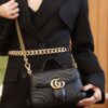 God Factory Gucci 𝐆𝐆 𝐌𝐚𝐫𝐦𝐨𝐧𝐭 𝐌𝐢𝐧𝐢 547260 21*15.5*8𝙘𝙢 Black