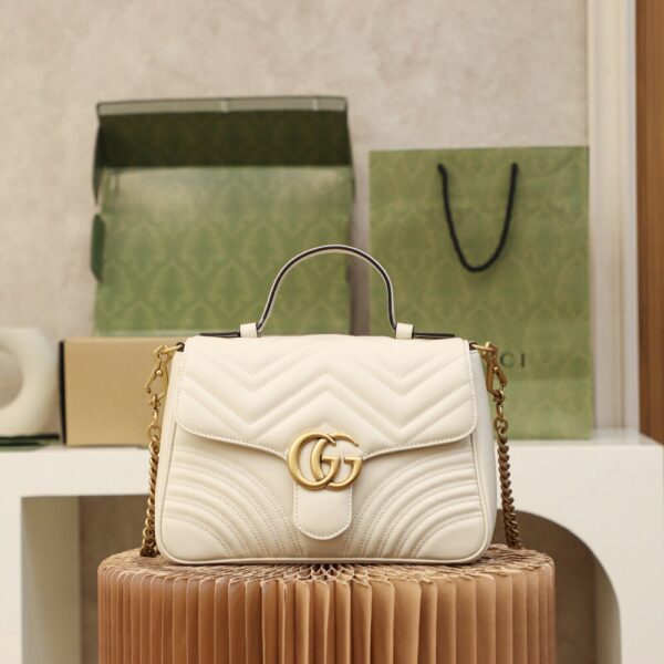 God Factory Gucci White 𝐆𝐆 𝐌𝐚𝐫𝐦𝐨𝐧𝐭 498110 Size 27*19*10.5𝙘𝙢