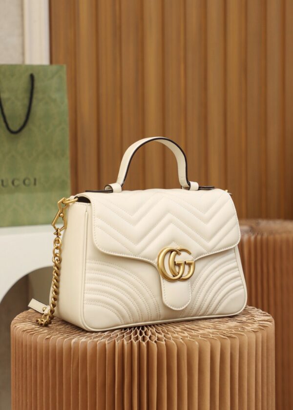 God Factory Gucci White 𝐆𝐆 𝐌𝐚𝐫𝐦𝐨𝐧𝐭 498110 Size 27*19*10.5𝙘𝙢