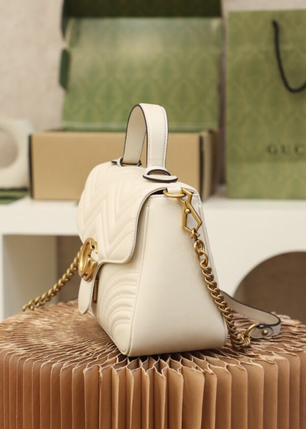 God Factory Gucci White 𝐆𝐆 𝐌𝐚𝐫𝐦𝐨𝐧𝐭 498110 Size 27*19*10.5𝙘𝙢