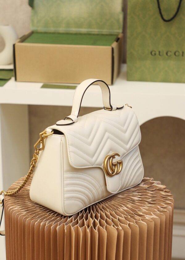 God Factory Gucci White 𝐆𝐆 𝐌𝐚𝐫𝐦𝐨𝐧𝐭 498110 Size 27*19*10.5𝙘𝙢