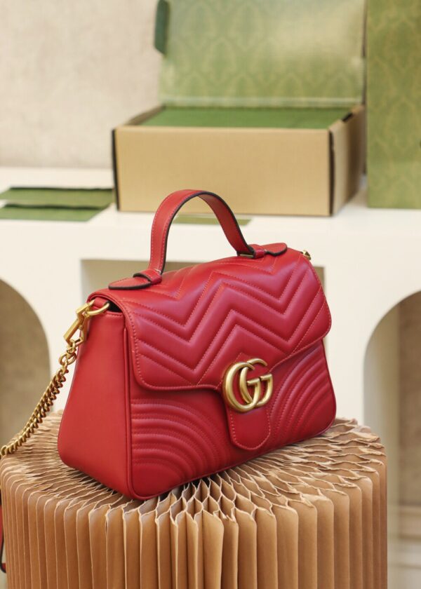 God Factory Gucci Red 𝐆𝐆 𝐌𝐚𝐫𝐦𝐨𝐧𝐭 498110 Size 27*19*10.5𝙘𝙢