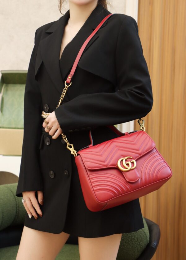 God Factory Gucci Red 𝐆𝐆 𝐌𝐚𝐫𝐦𝐨𝐧𝐭 498110 Size 27*19*10.5𝙘𝙢