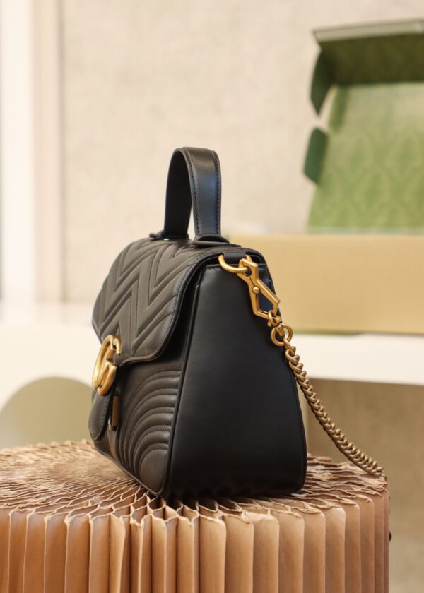 God Factory Gucci Black 𝐆𝐆 𝐌𝐚𝐫𝐦𝐨𝐧𝐭 498110 Size 27*19*10.5𝙘𝙢