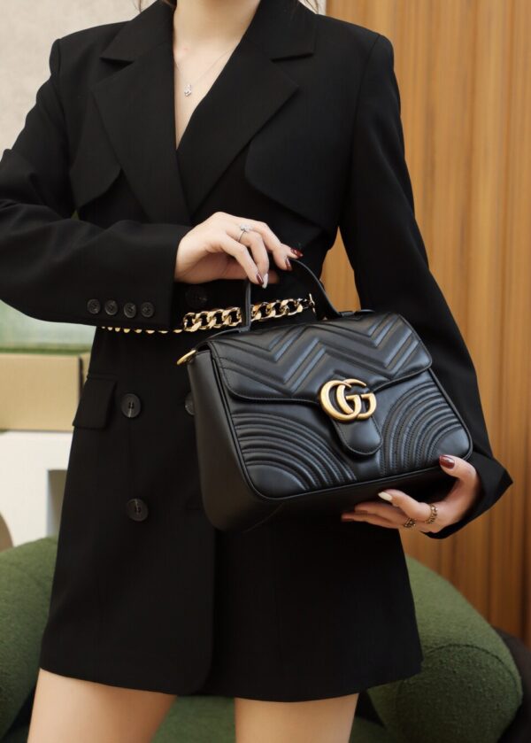 God Factory Gucci Black 𝐆𝐆 𝐌𝐚𝐫𝐦𝐨𝐧𝐭 498110 Size 27*19*10.5𝙘𝙢