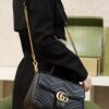 God Factory Gucci Black 𝐆𝐆 𝐌𝐚𝐫𝐦𝐨𝐧𝐭 498110 Size 27*19*10.5𝙘𝙢