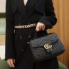 God Factory Gucci Black 𝐆𝐆 𝐌𝐚𝐫𝐦𝐨𝐧𝐭 498110 Size 27*19*10.5𝙘𝙢