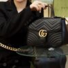 God Factory Gucci Black 𝐆𝐆 𝐌𝐚𝐫𝐦𝐨𝐧𝐭 498110 Size 27*19*10.5𝙘𝙢