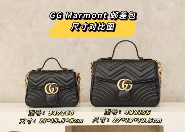 God Factory Gucci Black 𝐆𝐆 𝐌𝐚𝐫𝐦𝐨𝐧𝐭 498110 Size 27*19*10.5𝙘𝙢