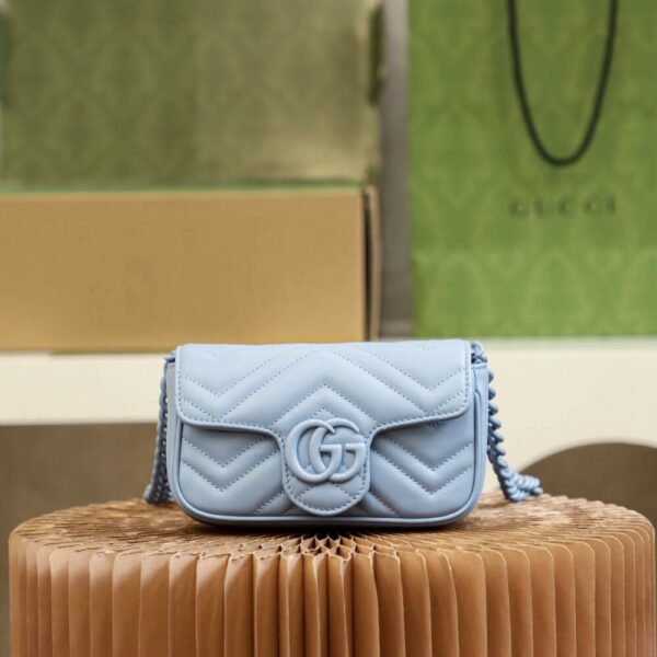 God Factory Gucci 𝐆𝐆 𝐌𝐚𝐫𝐦𝐨𝐧𝐭 Blue 699757 Size 16.5*10*5cm