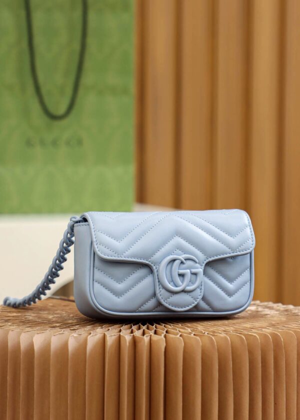 God Factory Gucci 𝐆𝐆 𝐌𝐚𝐫𝐦𝐨𝐧𝐭 Blue 699757 Size 16.5*10*5cm