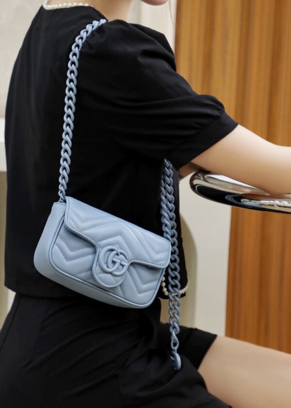 God Factory Gucci 𝐆𝐆 𝐌𝐚𝐫𝐦𝐨𝐧𝐭 Blue 699757 Size 16.5*10*5cm