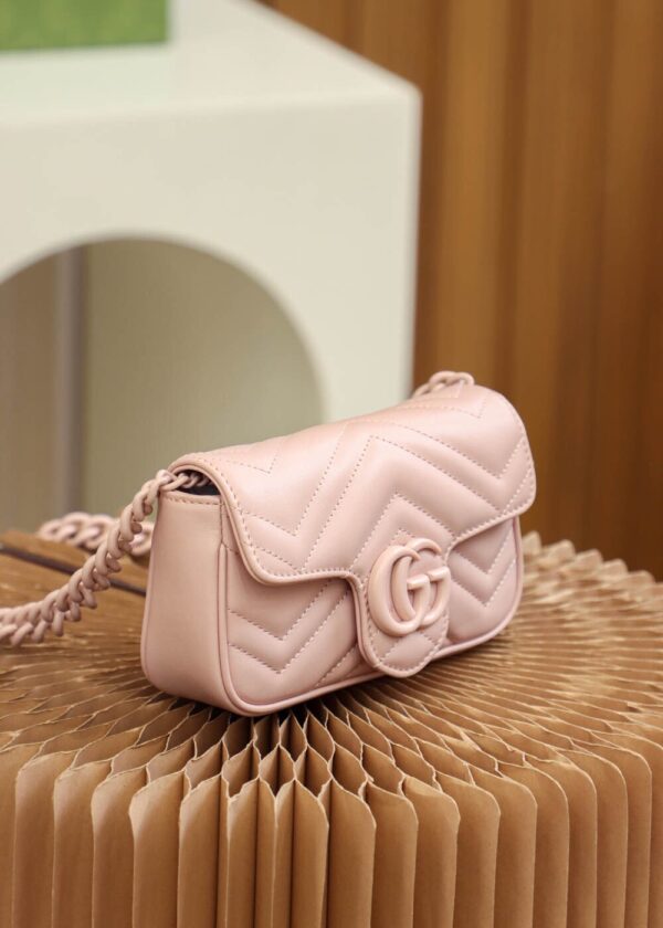 God Factory Gucci 𝐆𝐆 𝐌𝐚𝐫𝐦𝐨𝐧𝐭 Pink 699757 Size 16.5*10*5cm
