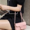 God Factory Gucci 𝐆𝐆 𝐌𝐚𝐫𝐦𝐨𝐧𝐭 Pink 699757 Size 16.5*10*5cm