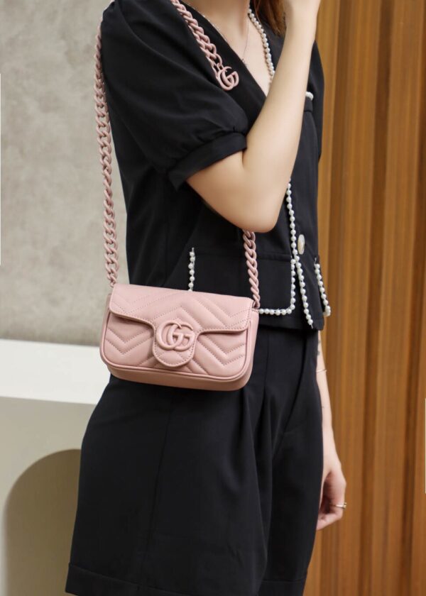 God Factory Gucci 𝐆𝐆 𝐌𝐚𝐫𝐦𝐨𝐧𝐭 Pink 699757 Size 16.5*10*5cm