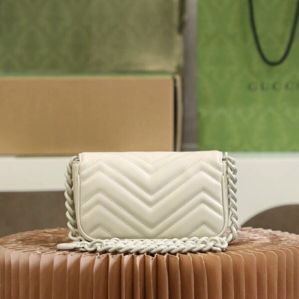 God Factory Gucci 𝐆𝐆 𝐌𝐚𝐫𝐦𝐨𝐧𝐭 White 699757 Size 16.5*10*5cm