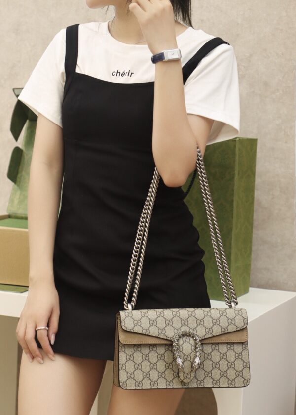 God Factory Gucci 𝘿𝙞𝙤𝙣𝙮𝙨𝙪𝙨 𝙂𝙂 Khaki 499623 Size 25*15*8cm