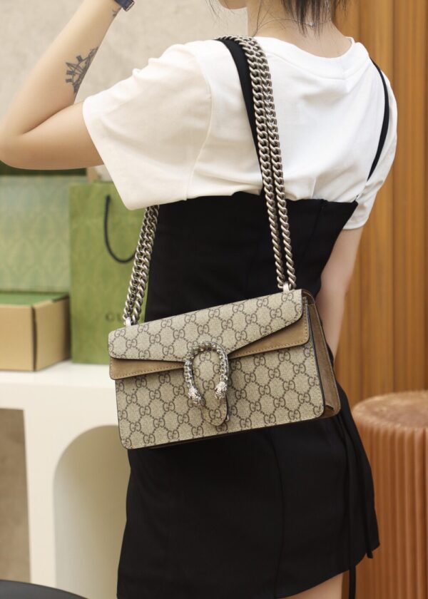 God Factory Gucci 𝘿𝙞𝙤𝙣𝙮𝙨𝙪𝙨 𝙂𝙂 Khaki 499623 Size 25*15*8cm