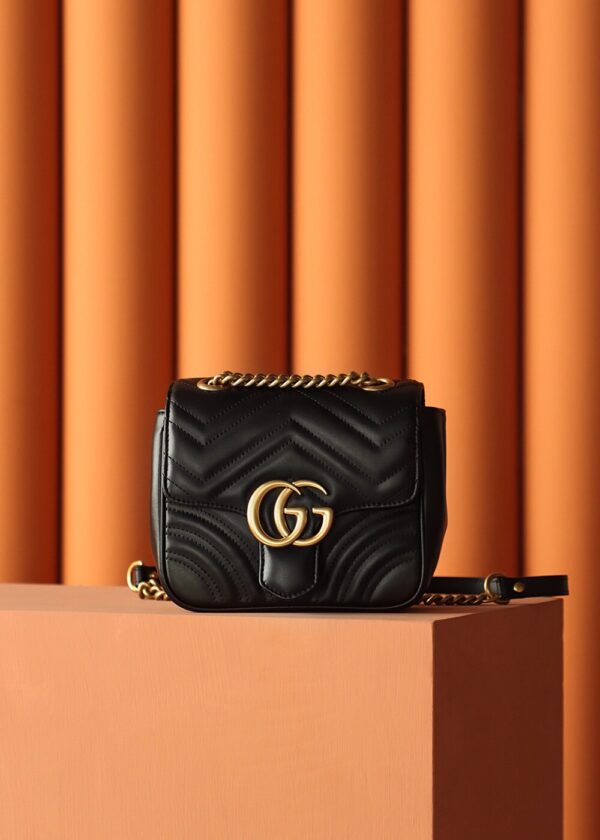 God Factory Gucci 𝐆𝐆 𝐌𝐚𝐫𝐦𝐨𝐧𝐭 New 739682 Black Size 18*15*8cm