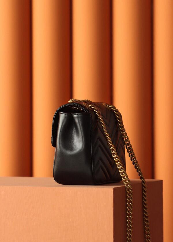 God Factory Gucci 𝐆𝐆 𝐌𝐚𝐫𝐦𝐨𝐧𝐭 New 739682 Black Size 18*15*8cm