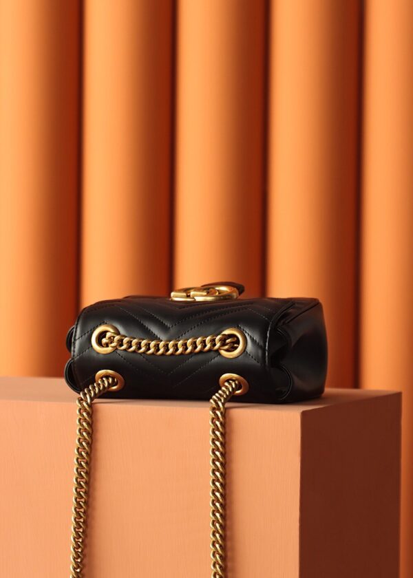 God Factory Gucci 𝐆𝐆 𝐌𝐚𝐫𝐦𝐨𝐧𝐭 New 739682 Black Size 18*15*8cm