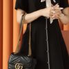 God Factory Gucci 𝐆𝐆 𝐌𝐚𝐫𝐦𝐨𝐧𝐭 New 739682 Black Size 18*15*8cm