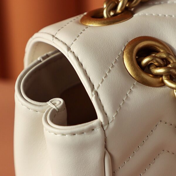 God Factory Gucci 𝐆𝐆 𝐌𝐚𝐫𝐦𝐨𝐧𝐭 New 739682 White Size 18*15*8cm