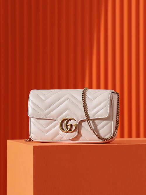 God Factory Gucci 𝐌𝐚𝐫𝐦𝐨𝐧𝐭 𝐆𝐆 Mini 751526 Size 21*12*5cm Black / White