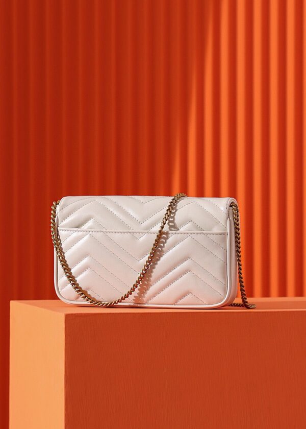 God Factory Gucci 𝐌𝐚𝐫𝐦𝐨𝐧𝐭 𝐆𝐆 Mini 751526 Size 21*12*5cm Black / White