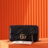 God Factory Gucci 𝐌𝐚𝐫𝐦𝐨𝐧𝐭 𝐆𝐆 Mini 751526 Size 21*12*5cm Black / White