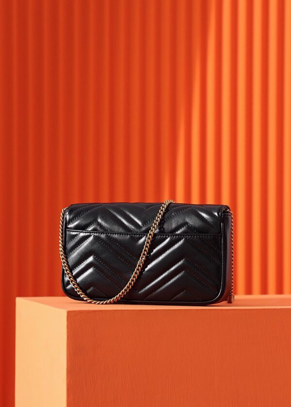 God Factory Gucci 𝐌𝐚𝐫𝐦𝐨𝐧𝐭 𝐆𝐆 Mini 751526 Size 21*12*5cm Black / White