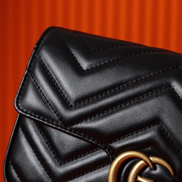 God Factory Gucci 𝐌𝐚𝐫𝐦𝐨𝐧𝐭 𝐆𝐆 Mini 751526 Size 21*12*5cm Black / White
