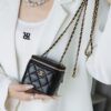God Factory Chanel 2022 CC Bags Size 8.5*11*7 cm Black 24K Retro GHW