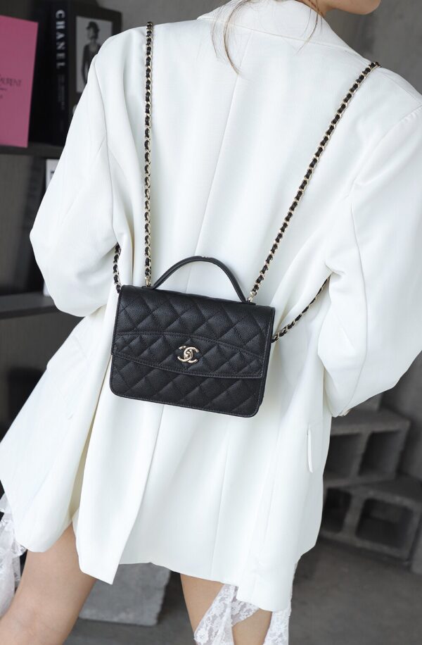 img_6677-2 God Factory Chanel 25C Chain Backpack Black Pale GHW Size 18*14*3 cm