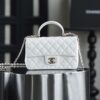 God Factory Chanel CF Mini HandBags White GR Original Sheep Leather Pale GHW Size 12*20*6 cm