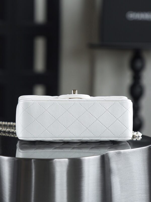 God Factory Chanel CF Mini HandBags White GR Original Sheep Leather Pale GHW Size 12*20*6 cm