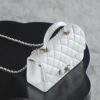 God Factory Chanel CF Mini HandBags White GR Original Sheep Leather Pale GHW Size 12*20*6 cm