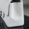 God Factory Chanel CF Mini HandBags White GR Original Sheep Leather Pale GHW Size 12*20*6 cm