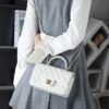 God Factory Chanel CF Mini HandBags White GR Original Sheep Leather Pale GHW Size 12*20*6 cm
