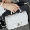 God Factory Chanel CF Mini HandBags White GR Original Sheep Leather Pale GHW Size 12*20*6 cm