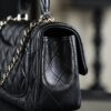 God Factory Chanel CF Mini HandBags Black GR Original Sheep Leather Pale GHW Size 12*20*6 cm