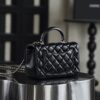 God Factory Chanel CF Mini HandBags Black GR Original Sheep Leather Pale GHW Size 12*20*6 cm